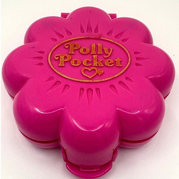 polly pocket Other - Vintage 1990 Polly Pocket Bluebird Toys Pizza Parlor Pink Flower Compact Figures